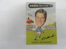 1954 ARGUS VFL SWAP CARD NO.102 GERALD MARCHESI NORTH MELBOURNE