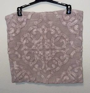 Pottery Barn Drew Embroidered Blush Pink Pillow Covers Distressed Boho Set Of 2 - Picture 1 of 6