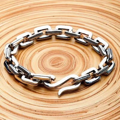 925 Sterling Silver Bike Chain Link Bracelet Men's Solid New - Image 1 of 4