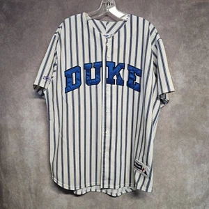 Rare Vintage 90s Majestic Duke Blue Devils Pinstripe Baseball Jersey Mens XL USA - Picture 1 of 7