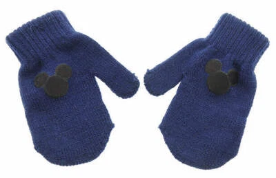 Mitones tejidos azul marino de Mickey Mouse de Disney para niños pequeños Foto 1 de 3