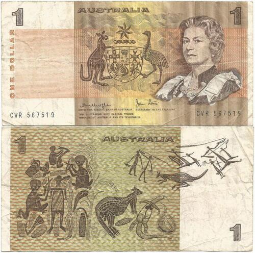 1979 AUSTRALIA Circulated 2ND DESIGN "One Dollar" NOTE Knight-Stone NOW OBSOLETE