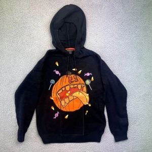Blizzard Bay Men Women Halloween Sweater Sz L Pumpkin Hoodie Candy Pocket Ugly - Picture 1 of 9