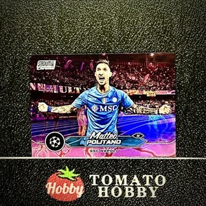 TOPPS STADIUM CHROME UEFA 2023-24 MATTEO POLITANO PINK RED REFRACTOR 1:2000 - Picture 1 of 2