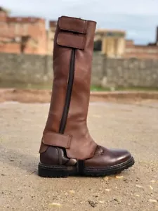 Inspired Boba Fett Leather Boot Cover Mandalorian Leather Leg Armour Right/Left - Picture 1 of 6