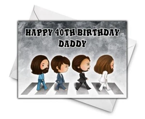 Tarjeta de cumpleaños personalizada de THE BEATLE - Tarjeta de felicitación de The Beatles - Beatles - Imagen 1 de 1