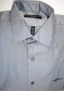 Geoffrey Beene Dress Shirt Cotton Blend Solid Gray Spread Collar Sz. 17 32/33 - Picture 1 of 2