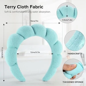 Spa Headband Washing Face Terry Towel Headband Yoga Sweatband Sponge Hairband - Picture 1 of 1