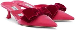 JIMMY CHOO Z4507 Womens Candy Pink/Fuchsia Flaca Mule Sandal Size US 7.5 EU 37.5 - Picture 1 of 5