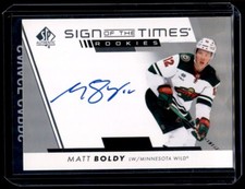 Matt Boldy 2022-23 SP Authentic Sign of the Times Rookies Auto #SOTTR-MB