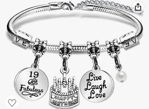 05Acaromay Birthday Charm Bracelet Age 19th Bracelet women - Picture 1 of 3
