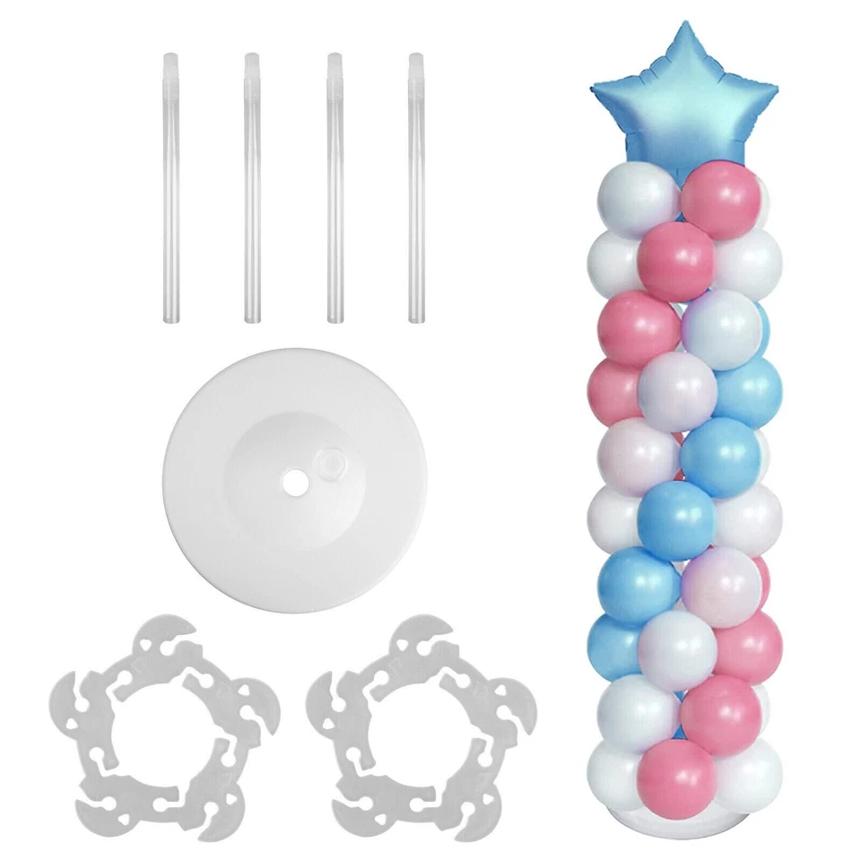 Large Balloon Arch Set Column Stand Base Frame Kit Birthday Wedding Party Decor - Image 1 of 4
