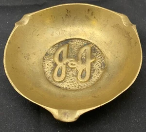RARE J&J - JOHNSON & JOHNSON COLLECTIBLE VINTAGE BRONZE ROUND ASHTRAY 5" c1950 g - Picture 1 of 6