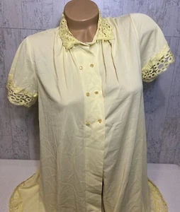 Bata de Colección Peignoir Amarilla 100% Nylon Sears Roebuck & Co Pequeña-32-34 Sissy #2 - Imagen 1 de 12