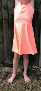 Girls Dress Bluezoo Textured Peach Bright Skater Dress Age 7-8 & 8-9 NEW 