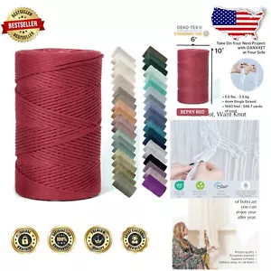 Thick 4mm Berry Red Macrame Rope - 1640 ft Sustainable Crafting Supplies - Picture 1 of 10