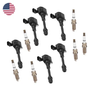6x Ignition Coil & Spark Plug For Nissan Pathfinder Maxima Altima Murano UF349 - Picture 1 of 9