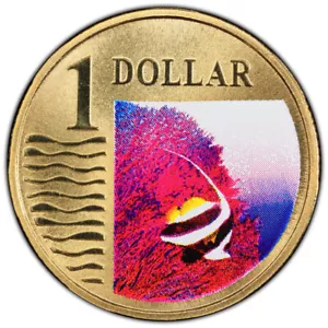 Australia 2007 One Dollar $1 Elizabeth II (Bannerfish Colorized) - PCGS MS68 (46 - Picture 1 of 3
