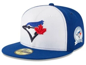 Toronto Blue Jays MLB New Era 40th Anniversary Patch 59FIFTY Fitted Hat-Blue/Wht - Picture 1 of 6