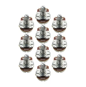 10 Stück E-Gitarre Bass Potentiometer A500k langer geteilter Schaft Potentiometer volle Größe - Bild 1 von 6