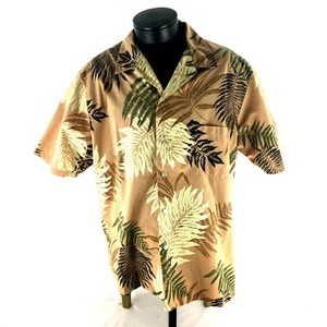 Islands Hawaii Laua Casual Button Down Shirt 2XL Poly/Cotton Fern Leave USA - Picture 1 of 11