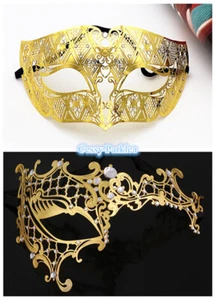 SN-A1-1 Men Women Masquerade Eye-Mask Venetian Costume Party Accessories Gold - Picture 1 of 11