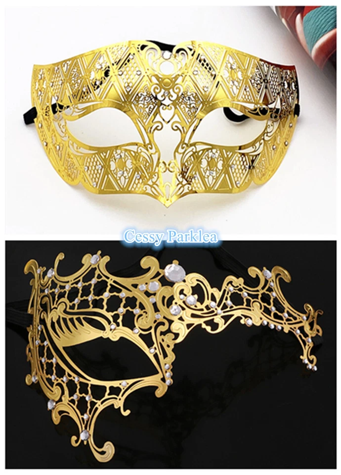 SN-A1-1  Men Women Masquerade Eye-Mask Venetian Costume Party Accessories Gold - Image 1 of 4