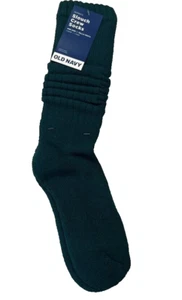 (Nuovo con etichette) Calze donna Old Navy verde scuro cacciatore slouch crew TAGLIA UNICA SPEDIZIONE GRATUITA - Foto 1 di 5