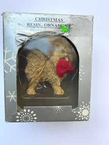 Christmas Ornament Akita Chow Dog Resin Figurine Boxed Pre-owned - Picture 1 of 9
