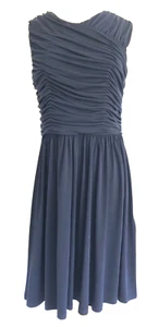 NEU Brooks Brothers Kleid, dunkelblau gerafft formell Plissee M konservativ Knie - Bild 1 von 7