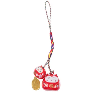 Zaino giapponese portafortuna gatto ciondolo ornamento da appendere telefono decorazione da appendere - Foto 1 di 12