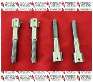KAWASAKI ZX10R ZX6R SILVER TITANIUM RACE DRILLED FORK PINCH BOLTS 4 PCS - Picture 1 of 4