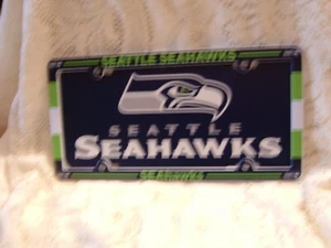 SEATTLE SEAHAWKS PLASTIC LICENSE PLATE AND TAG DEAL 6" X 12" NEW NFL - Picture 1 of 3