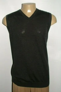 NEW WOT BROLETTO V-NECK VEST SIZE XL 100% MERINO WOOL CHARCOAL SOLID #250 - Picture 1 of 6