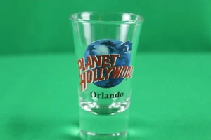 GEBRAUCHTES, PLANET HOLLYWOOD HOHES SOUVENIR SCHNAPSGLAS, FARBE KLARGLAS MIT PLANET HOL - Bild 1 von 4