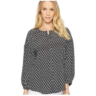 Joie Hanan Black & White Geometric Floral Print Blouse Top Size Small Feminine - Image 1 of 4