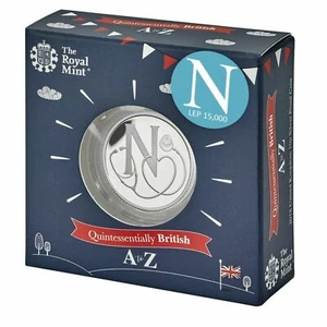 Moneda de plata esterlina prueba Royal Mint letra N NHS 10p 2018 643b - Imagen 1 de 3