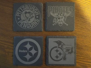 Pittsburgh Sports Team Untersetzer Set - 4er Set - Steelers - Piraten - Pinguine - Bild 1 von 6