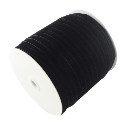 1Roll Black Single Face Velvet Ribbon Stringing For DIY Choker Headband Craft - Image 1 of 4