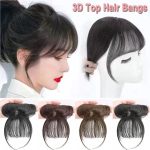 Hair Extension Clips In Fringe Bangs Thin Hair Style Neat Wispy Front Hairpieces - Picture 1 of 13