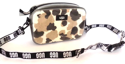 UGG Janey II Clear Calf Hair convertibleCrossbody Belt Clutch Bag cow print - Image 1 of 4