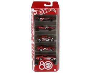 Mattel 1/64 Hot Wheels Mattel 80th Anniversary Ruby Red Edition 5-Pack Set - Picture 1 of 1