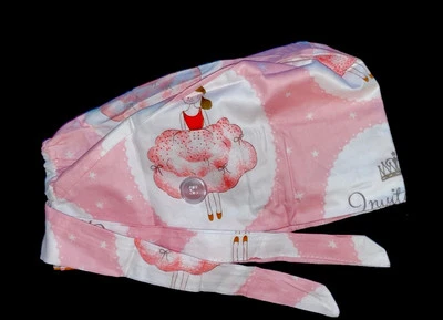 NUEVO, gorra exfoliante bailarina rosa nunca usada - banda/botones incorporados frente Foto 1 de 4