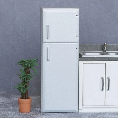 Réfrigérateur miniature 1/12 2 - Réfrigérateur en bois maison de poupée meuble cuisine - Photo 1/4