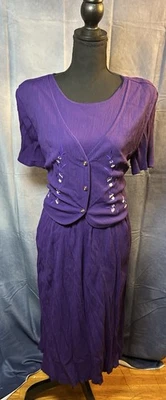 Vestido Special Thyme Ltd Años 90 Vintage Púrpura 22wp Floral Foto 1 de 4