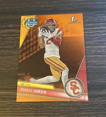 2023 Bowman U Chrome Makai Lemon #160 Orange Refractor /25 USC Trojans RC - Image 1 of 3