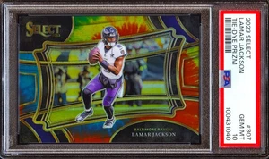 2023 Panini Select Lamar Jackson Field Level Tie Dye Prizm SSP #/25 PSA 10 - Imagen 1 de 2