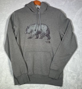 The North Face Hoodie Mens S Gray Pullover Sweatshirt Bear Logo Outdoors Nature - Picture 1 of 7