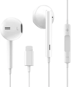 Headphones for Iphone, Wired Earbuds with Built-In Microphone & Volume Control, - Picture 1 of 12