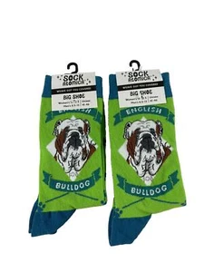 Calze Bulldog Inglese Adulto 2 Paia Calzini Unisex Atomica Donna 10-12,5 Uomo 8,5-13 - Foto 1 di 11
